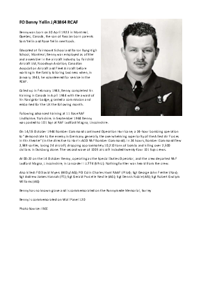 A preview of a PDF biography for Yellin, Benny
